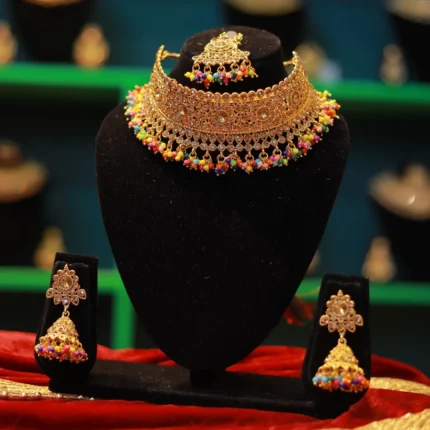 Designer Multicolor Jewellery Set with Earrings